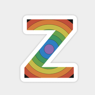 Retro Rainbow 'Z' Sticker Sticker